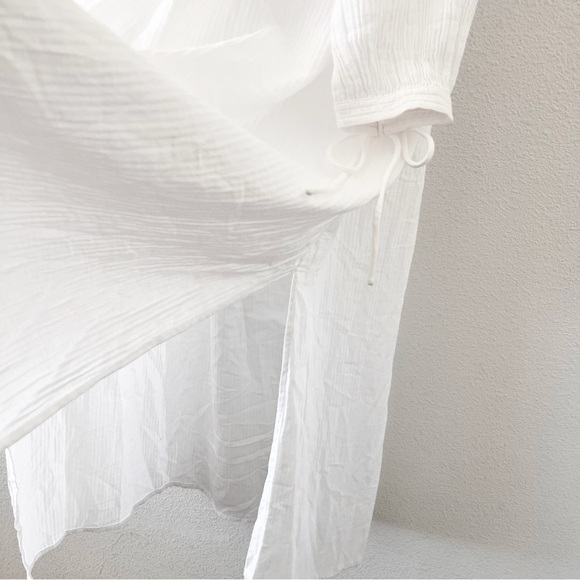 J. Crew Airy Gauze Tunic Long Sleeve Dress Midi Dress in White - Picture 6 of 9